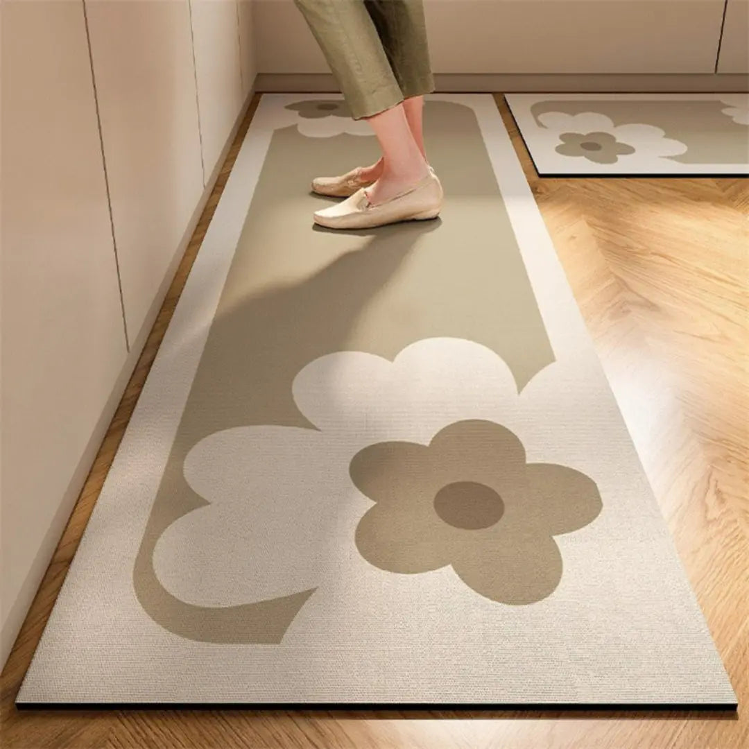 Arvini Anti-Fatigue Kitchen Rug - Absorbent Fiber Mat with Non-Slip Rubber Backing