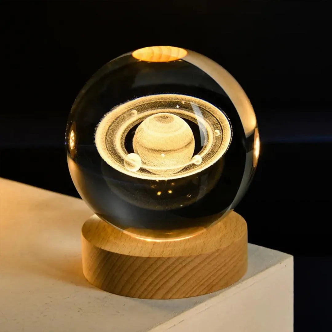 Crystal Ball Night Light - 3D Laser Engraved USB Lamp