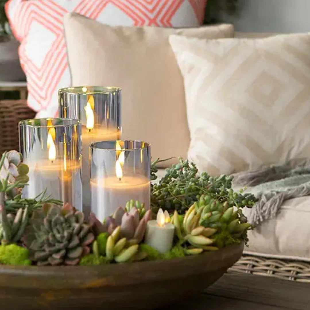 3Pcs Set Flameless Candles with Remote Timer