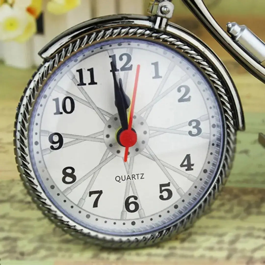 Retro Bicycle Alarm Clock - Creative Vintage Table Clock