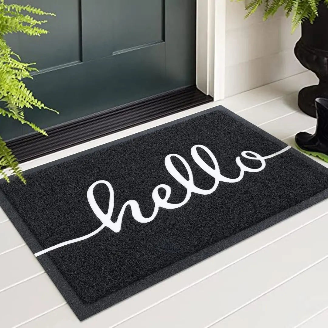 Threshold Atelier Script Door Mat - Low-Profile Non-Slip PVC and Rubber Entrance Mat
