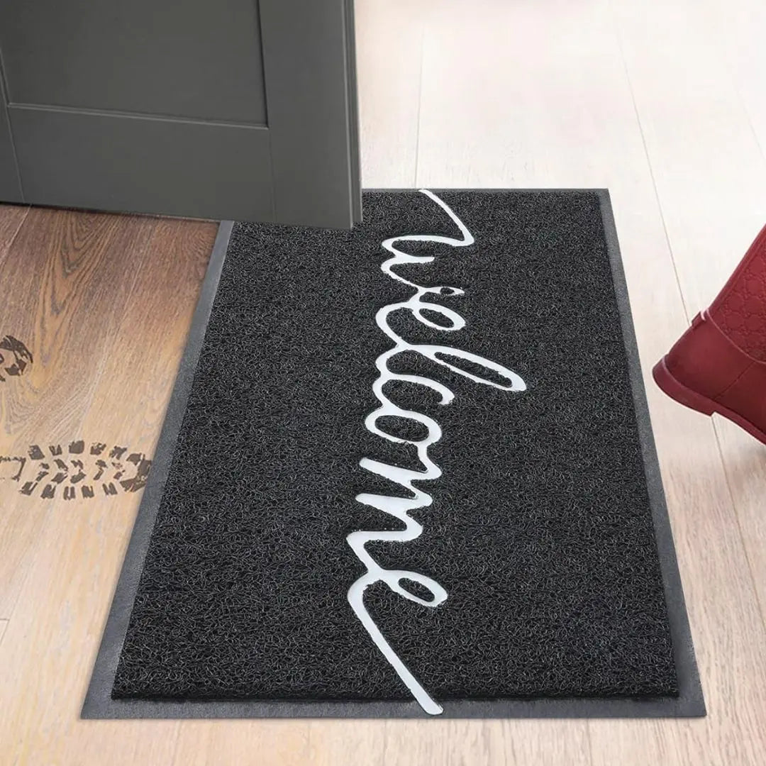 Threshold Atelier Script Door Mat - Low-Profile Non-Slip PVC and Rubber Entrance Mat