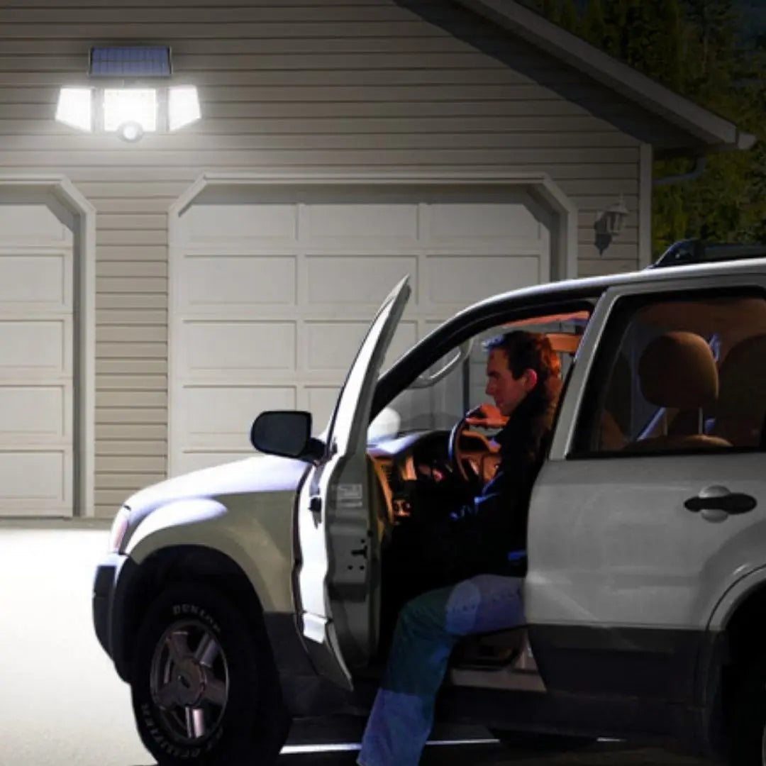 Lumora Solar Security Lights - 1000LM Floodlights with 3 Adjustable Heads and Motion Sensor