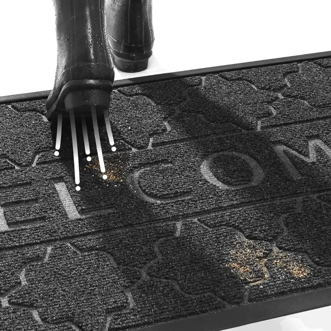 Brevio Welcome Outdoor Door Mat - Heavy Duty Waterproof Non-Slip Entrance Mat for All-Weather Use