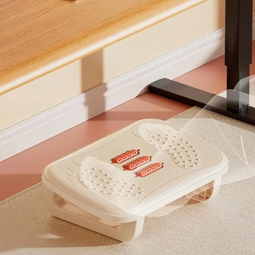 Ergonomic Under Desk Footrest with Massage Rollers
