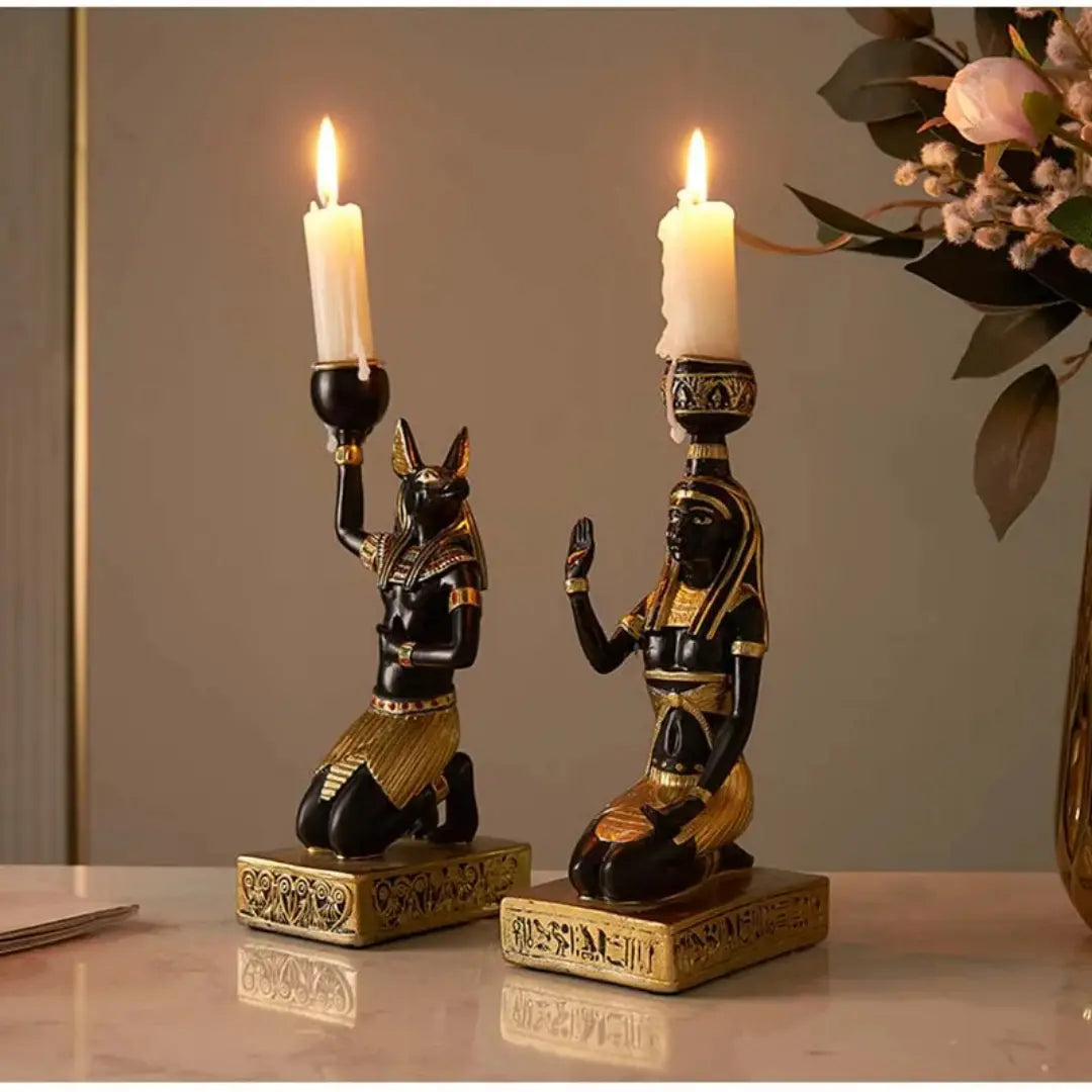 Set of 3 Pcs Ancient Egyptian Candle Holders