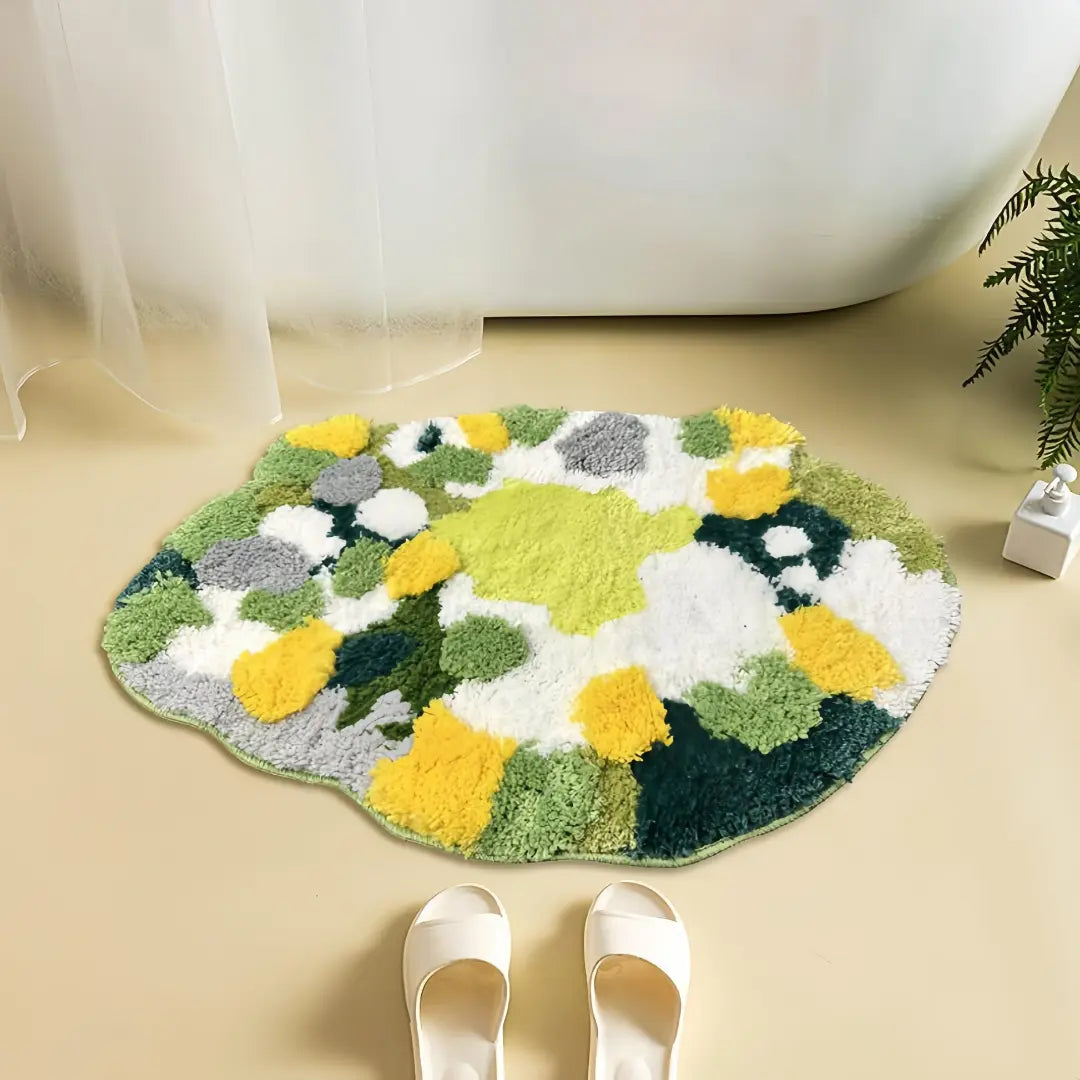 Mossora 3D Irregular Moss Bath Rug - Absorbent Non-Slip Microfiber Bathroom Mat