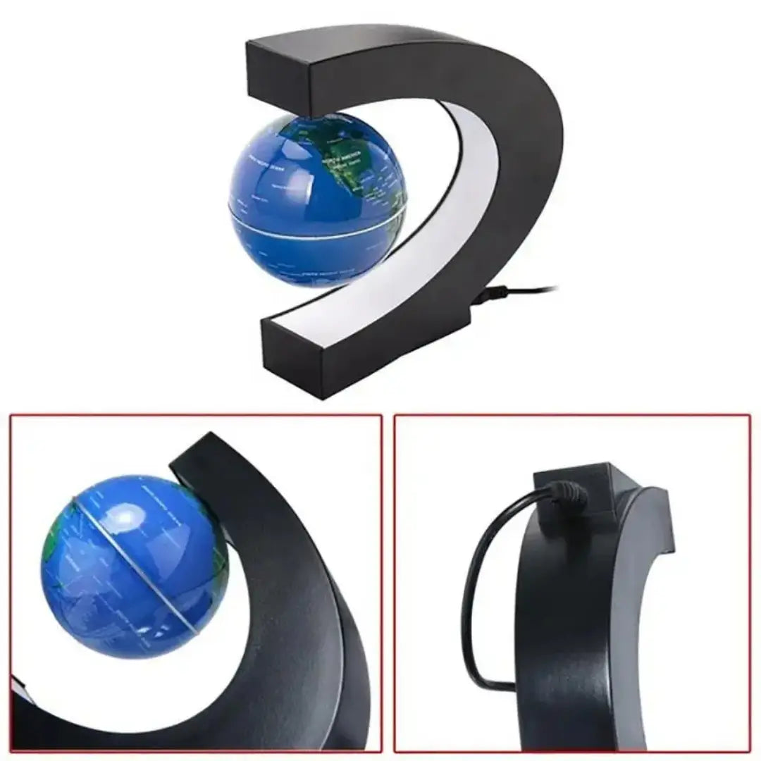 Magnetic Floating Levitation Globe with LED Lights - Antigravity Spinning World Map Lamp