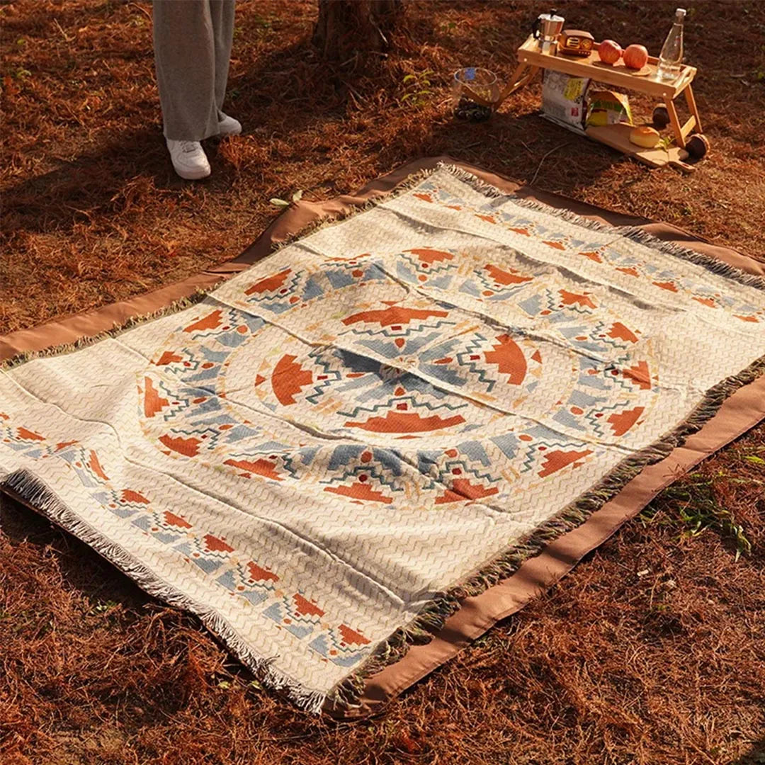 Bohemian Style Decorative Blanket for Outdoor Camping, Travel & Home Decor