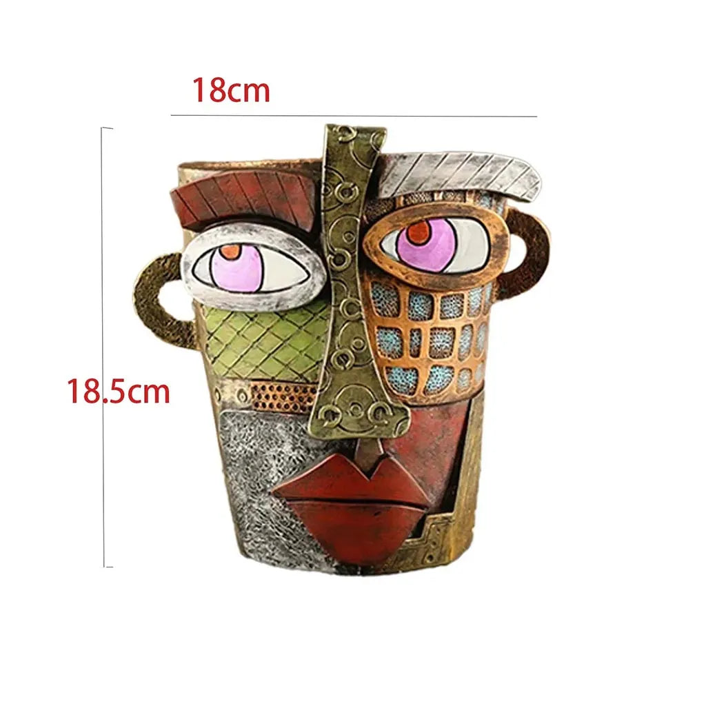 Abstract Head Flower Pot – Resin Planter