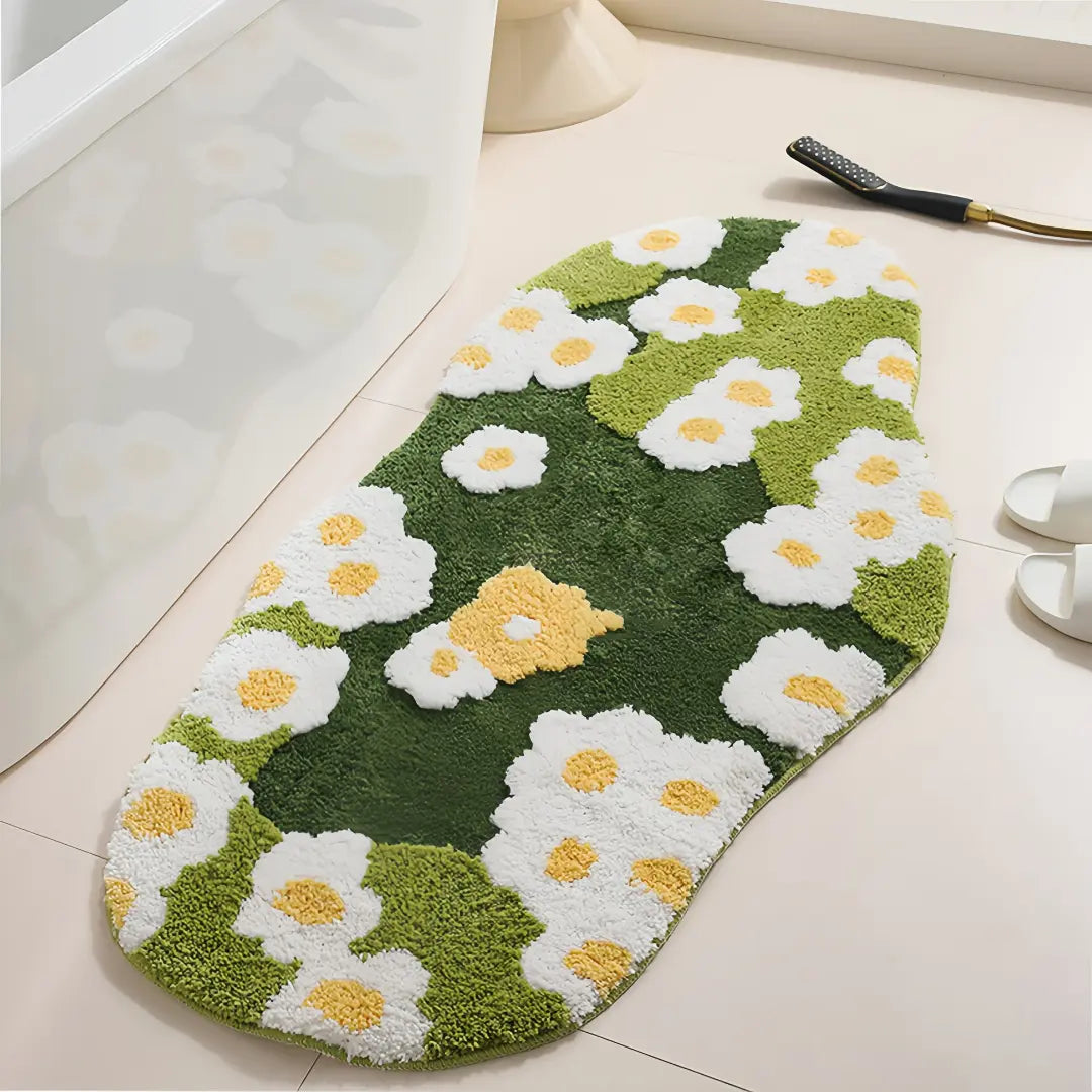 Mossora 3D Irregular Moss Bath Rug - Absorbent Non-Slip Microfiber Bathroom Mat
