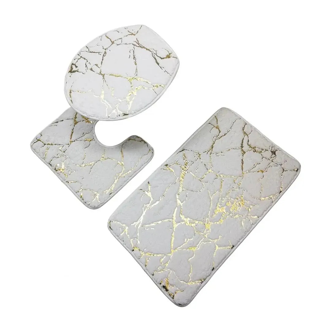 3Pcs Toilet Carpet Set – Quick Dry Bathroom Rugs