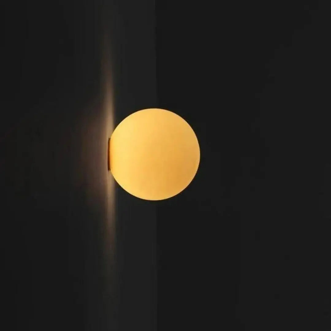 Aditya Circular Wall Light - Sleek Milk Glass Elegance for Modern Interiors