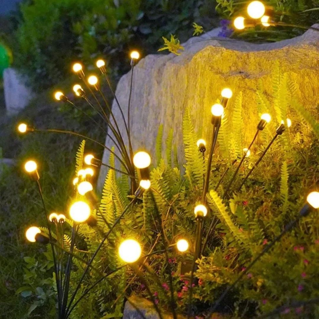 Firefly Solar Garden Lights - Waterproof Outdoor LED Stakes