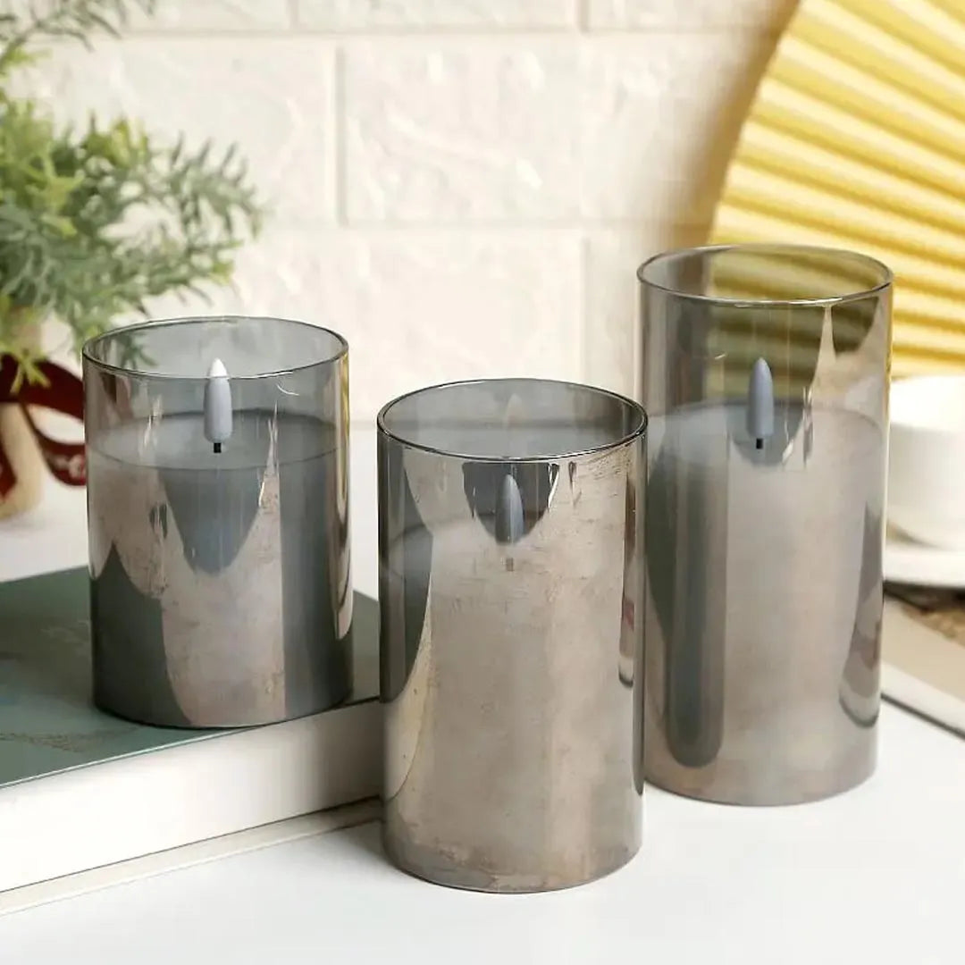 3Pcs Set Flameless Candles with Remote Timer