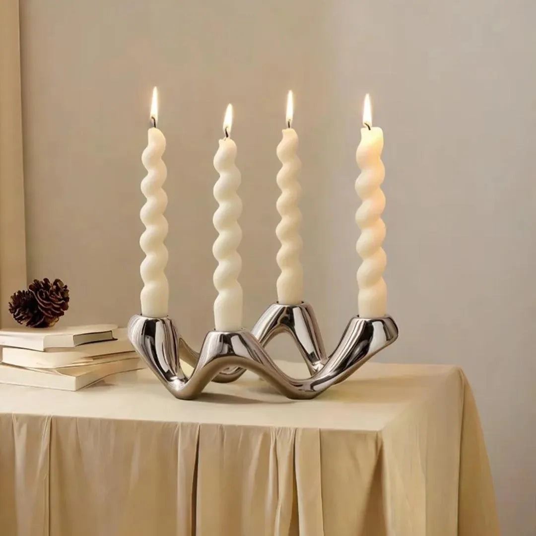 Ceramic Wave Shaped Candle Holder