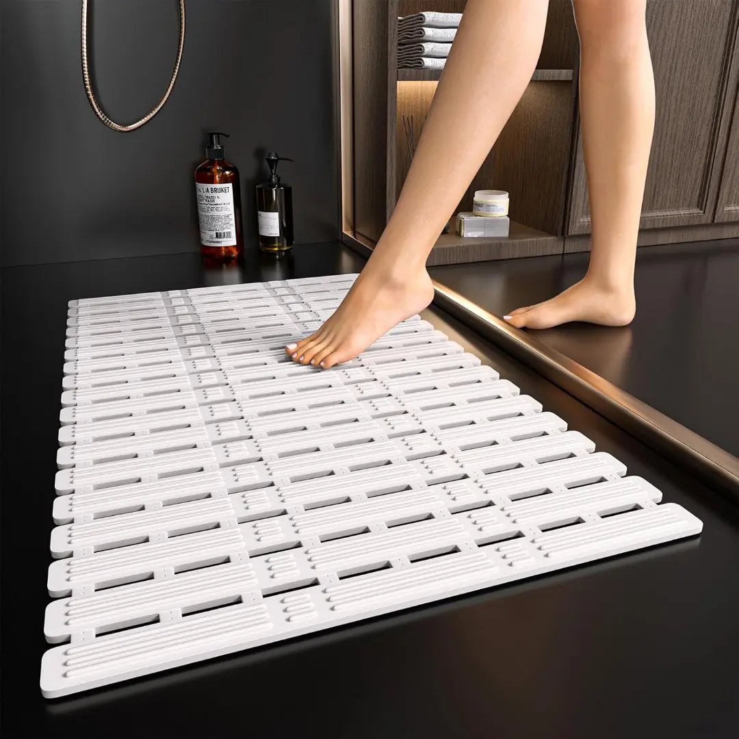 Non Slip Shower Mat - Anti Mould TPE Bath Mat with Suction Cups