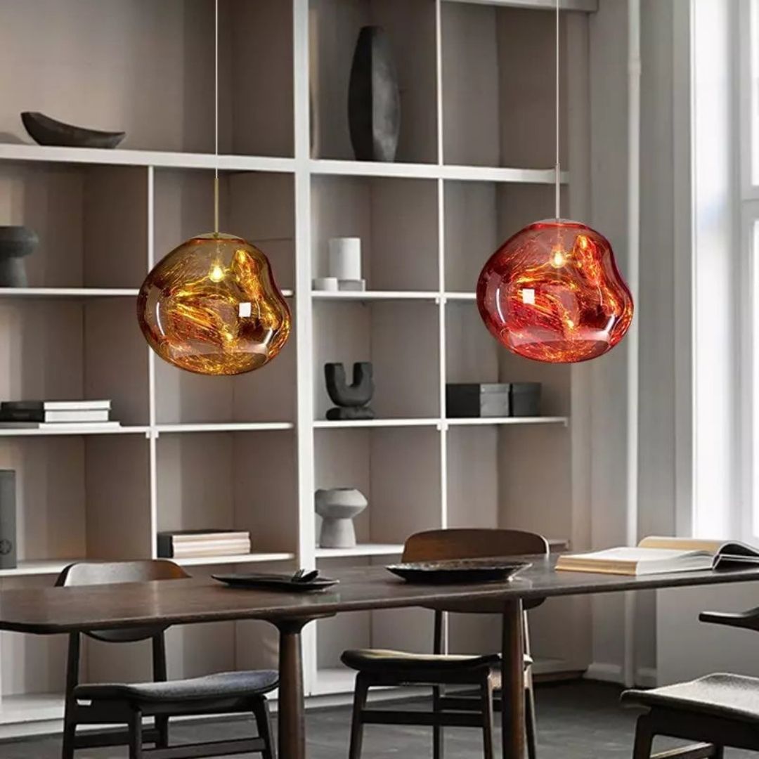 Lava Flow Pendant Light - Sculptural Modern Melting Glass Fixture