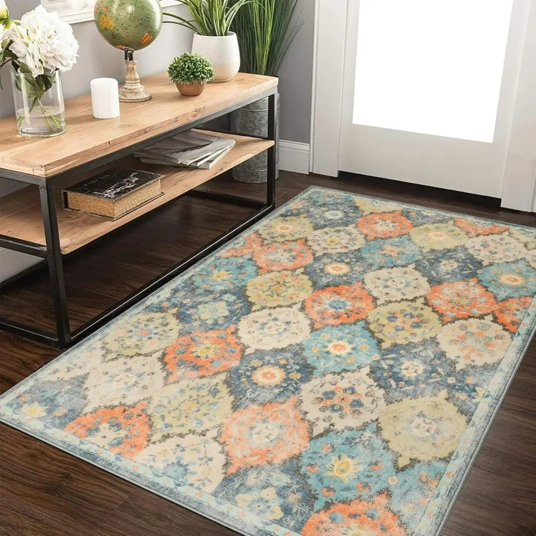 Trellis Haven Indoor-Outdoor Door Mat - Washable Non-Slip Polyester Entrance Rug with Raised Pattern