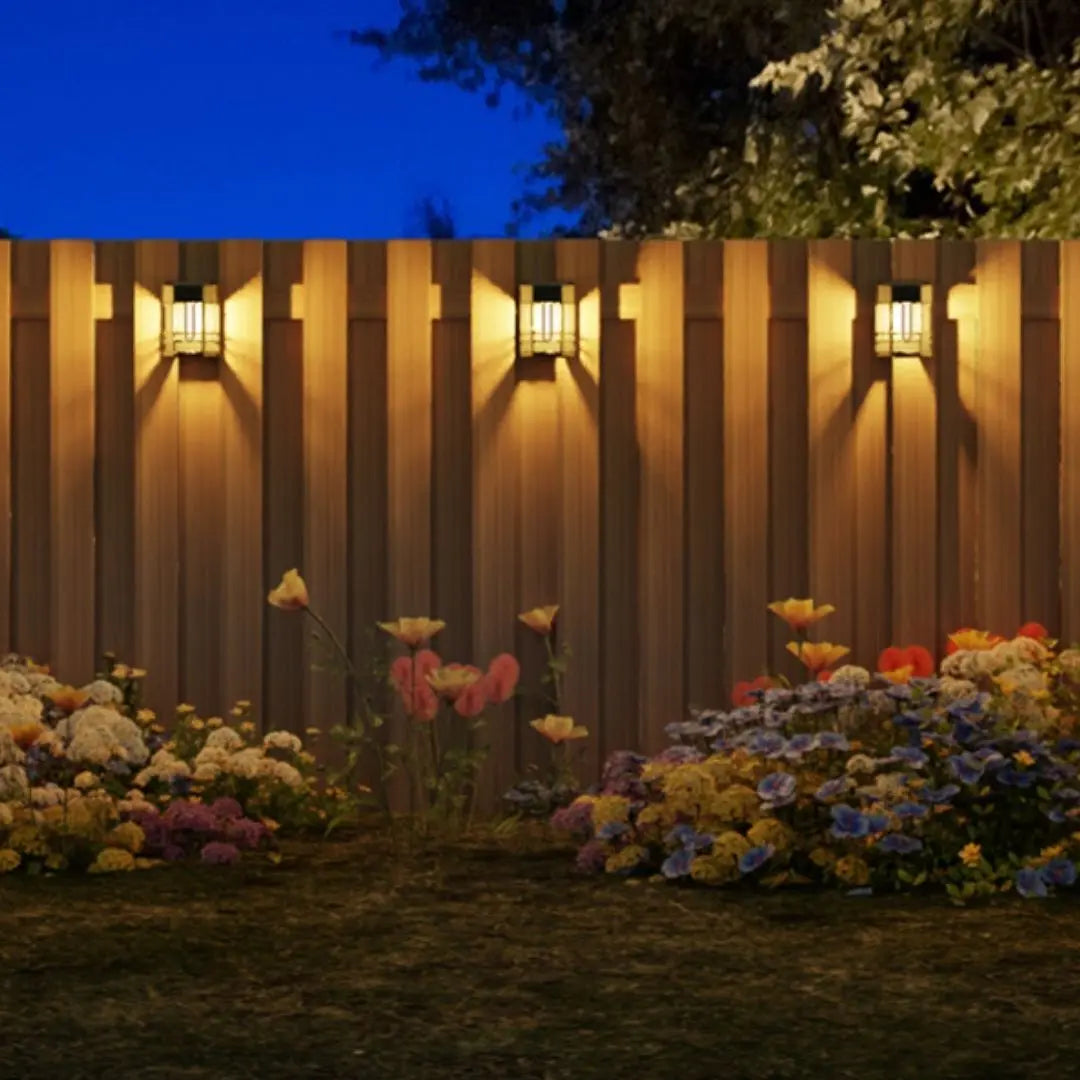 Solora Retro Solar Fence Lights - Waterproof LED Outdoor Wall Lamps for Cozy Garden and Patio Ambience