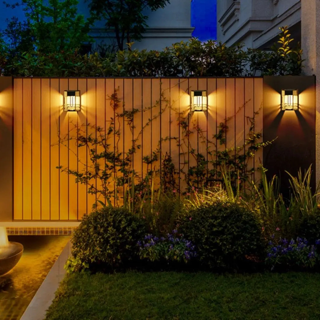 Solora Retro Solar Fence Lights - Waterproof LED Outdoor Wall Lamps for Cozy Garden and Patio Ambience