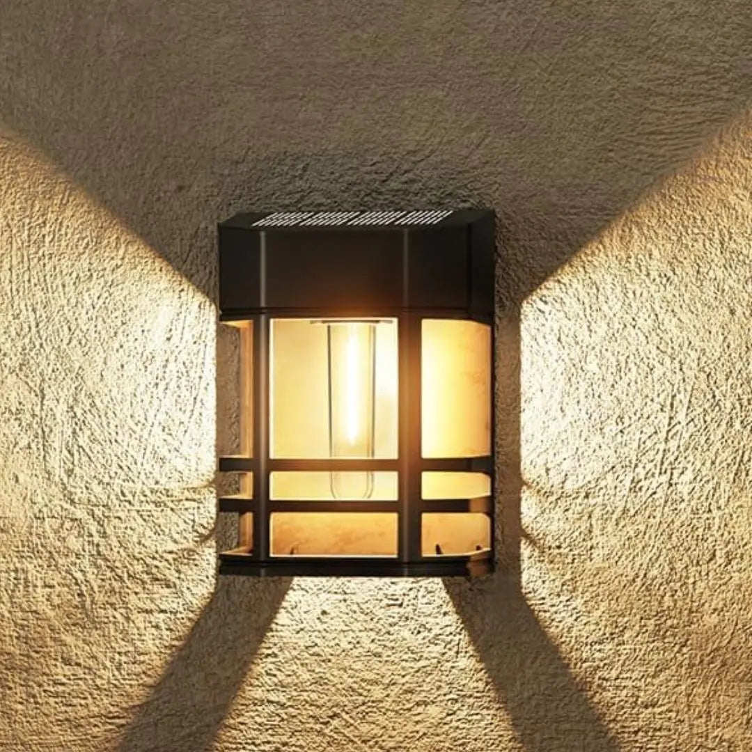 Solora Retro Solar Fence Lights - Waterproof LED Outdoor Wall Lamps for Cozy Garden and Patio Ambience