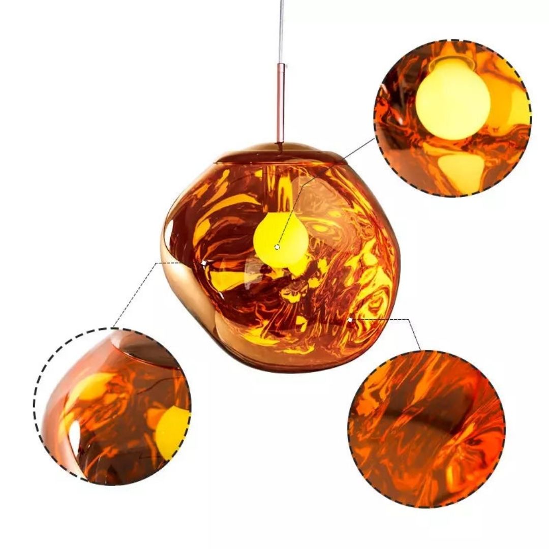 Lava Flow Pendant Light - Sculptural Modern Melting Glass Fixture