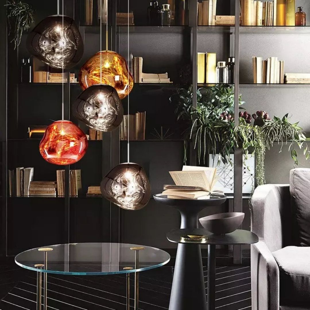Lava Flow Pendant Light - Sculptural Modern Melting Glass Fixture