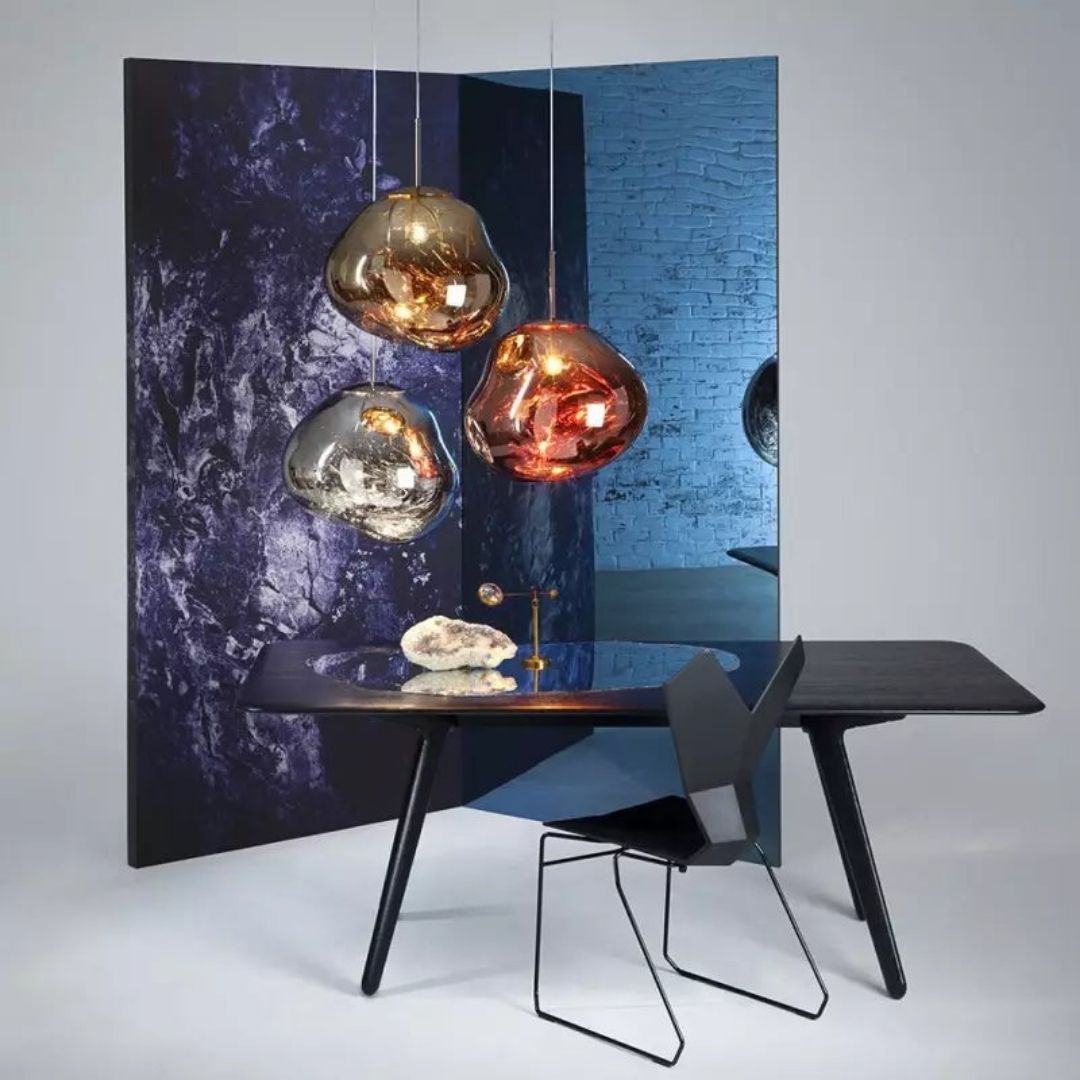 Lava Flow Pendant Light - Sculptural Modern Melting Glass Fixture