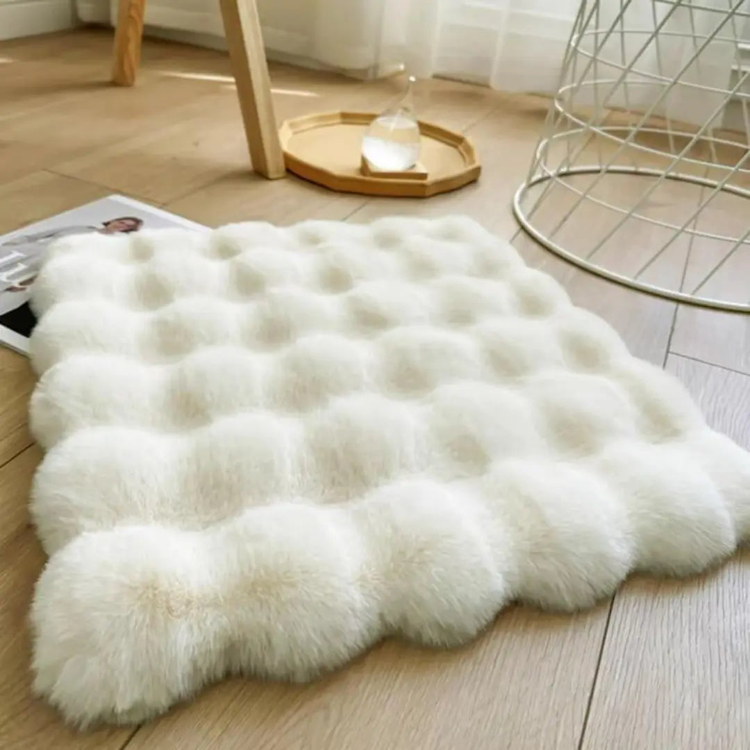 Velora Anti-Slip Faux Fur Chair Cushion - Fluffy Washable Seat Pad with Removable Cover
