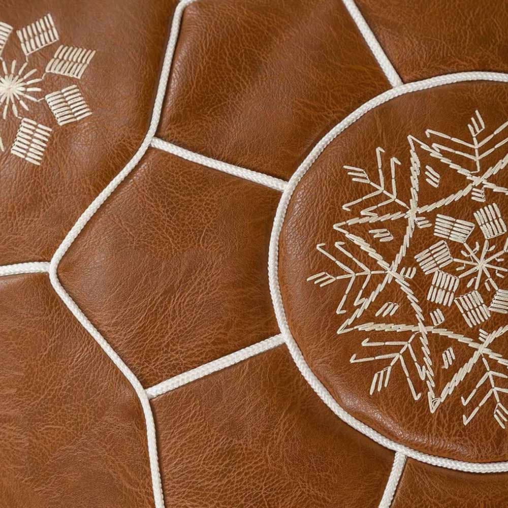 Elegant Leather Pouf Cover