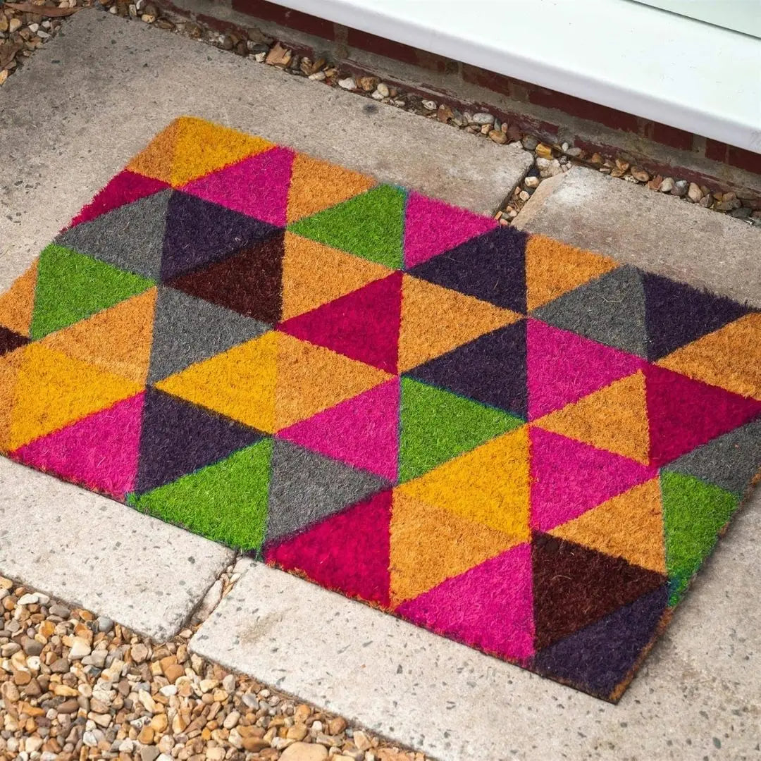Heritage Coir Door Mat - Classic Non-Slip Entrance Mat with Rustic Boot-Scraper Bristle