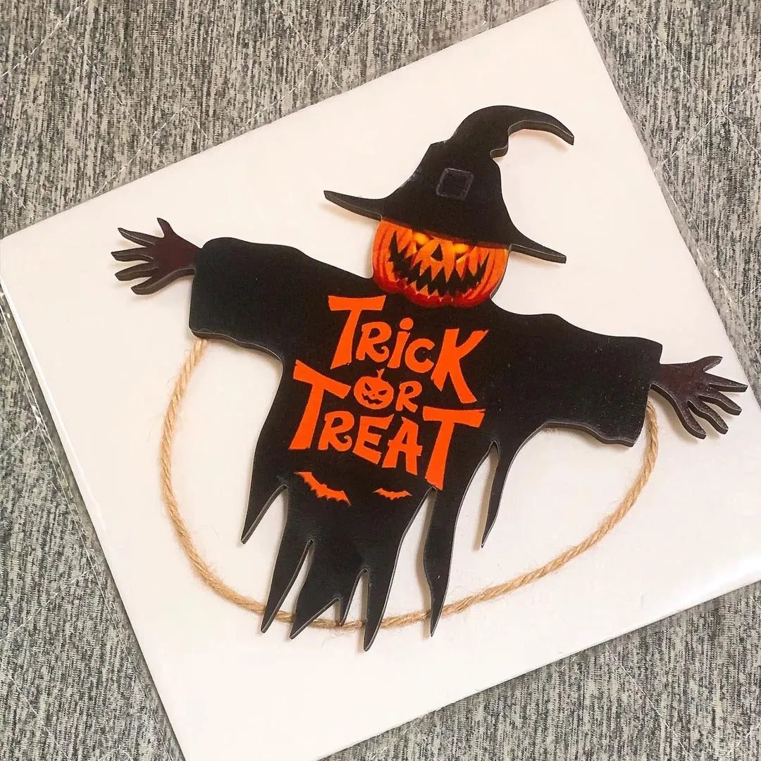 2D Halloween Trick-or-Treat Wooden Sign
