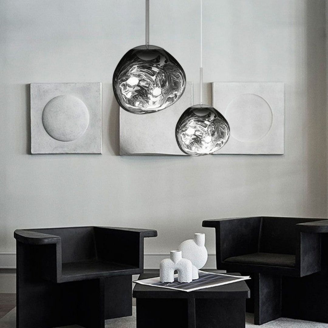 Lava Flow Pendant Light - Sculptural Modern Melting Glass Fixture