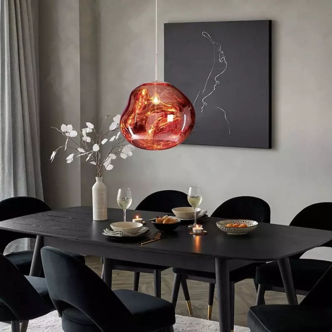 Lava Flow Pendant Light - Sculptural Modern Melting Glass Fixture