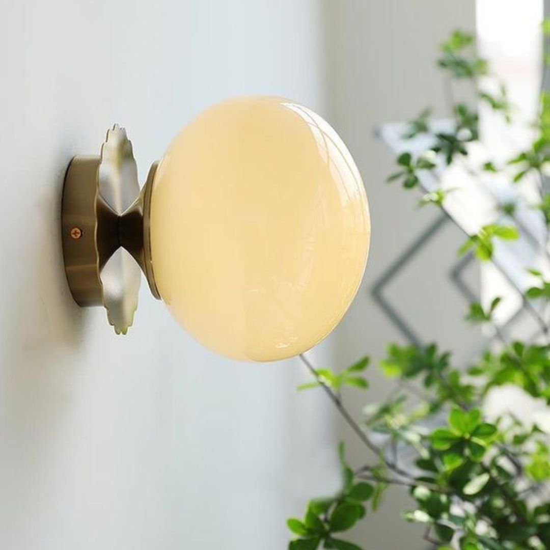 Marshmallow Globe Wall Sconce - Soft Glass Glow with Modern Chrome Finish