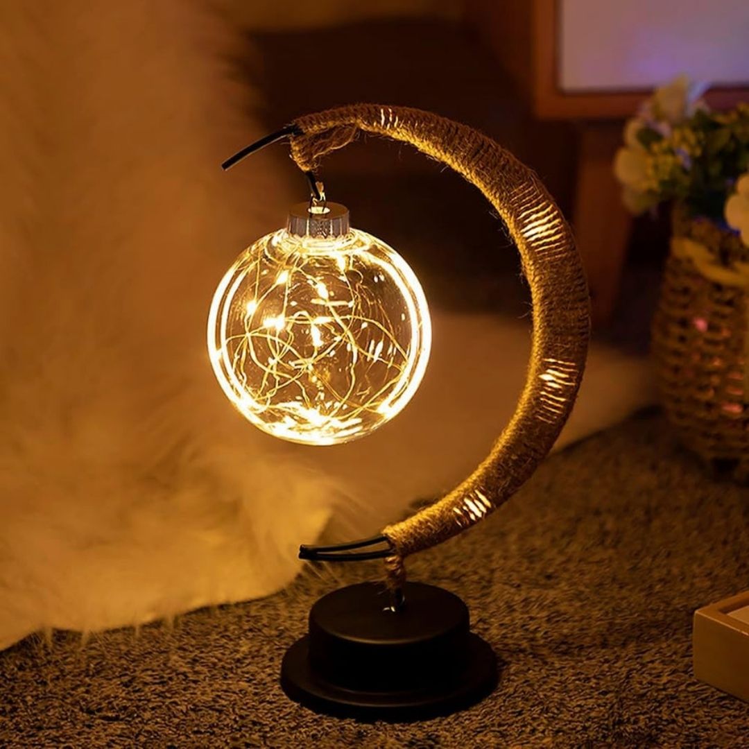 Enchanted Lunar Lamp - Celestial Glass LED Light for Magical Ambience