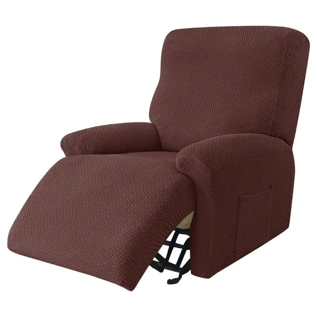 Varsi Polar Fleece Recliner Chair Covers - Stretch Slipcovers with Side Pocket for 1-4 Seater Recliners