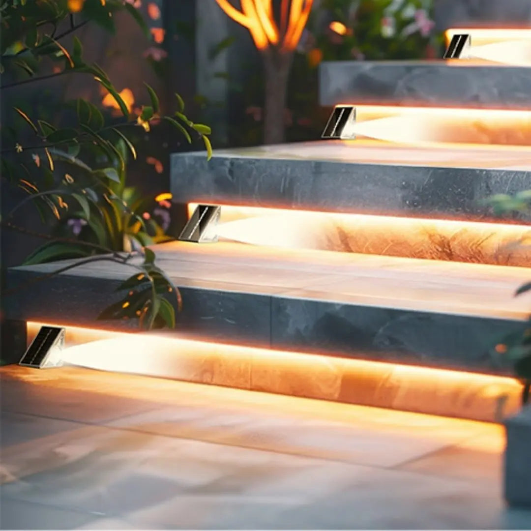 StepBright Solar Garden Step Lights - Waterproof Outdoor Lighting