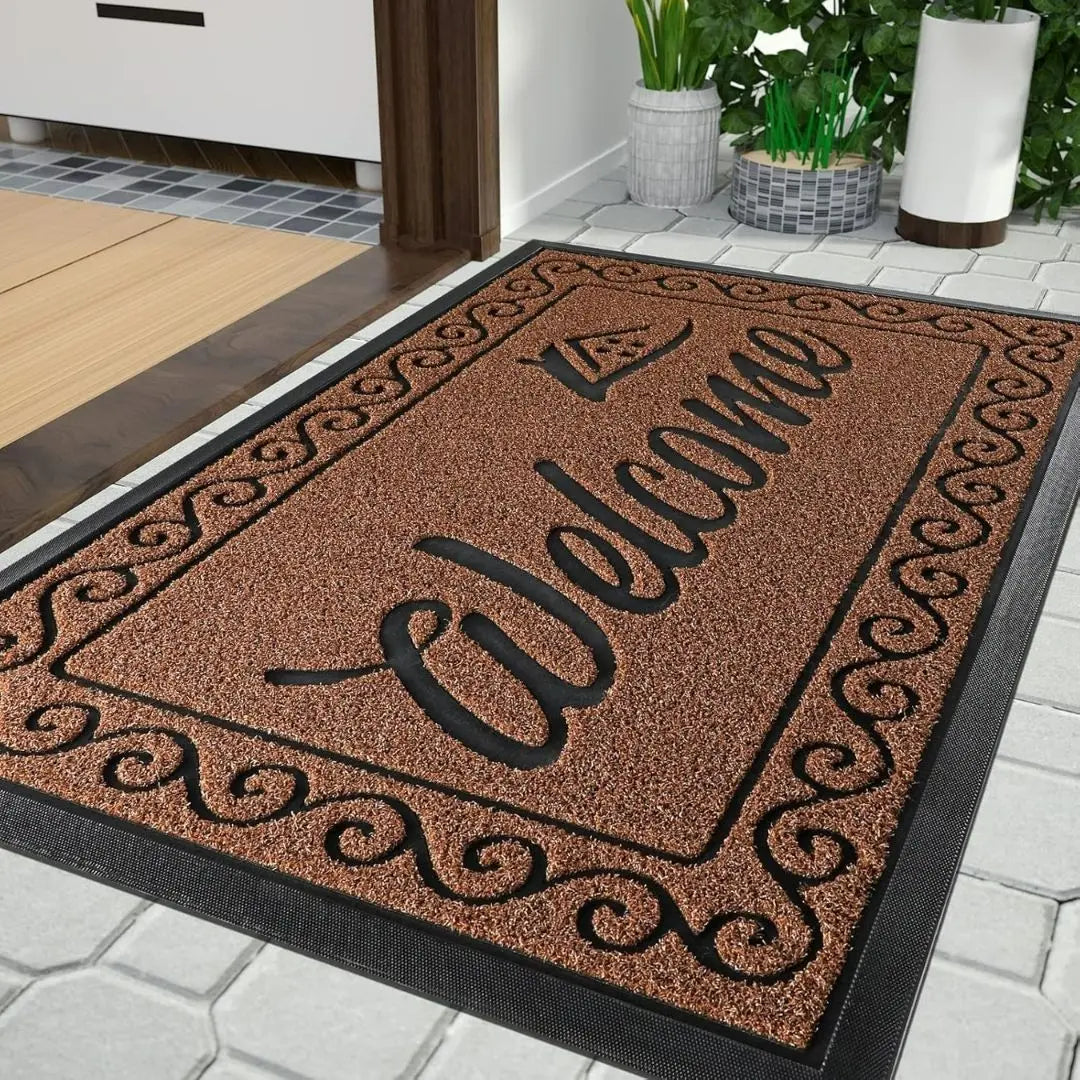 YimobraGuard Heavy-Duty Braided Door Mat - Waterproof Non-Slip Entrance Rug for Indoor and Outdoor Use
