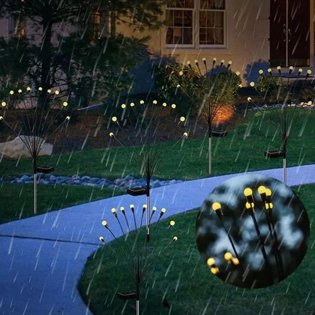 Firefly Solar Garden Lights - Waterproof Outdoor LED Stakes