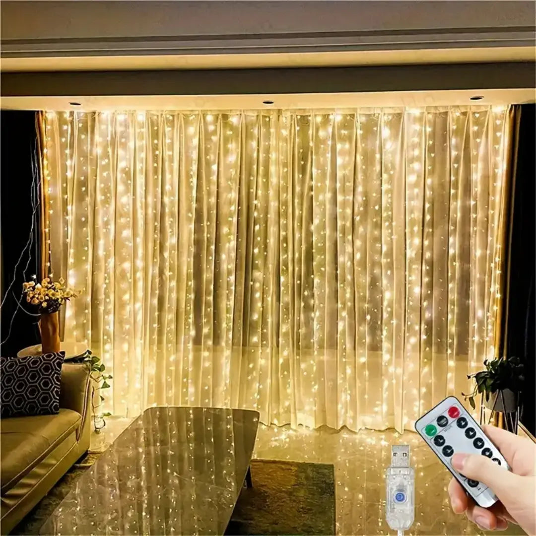 Veyra USB Curtain Light String - Remote Controlled Indoor String Lights