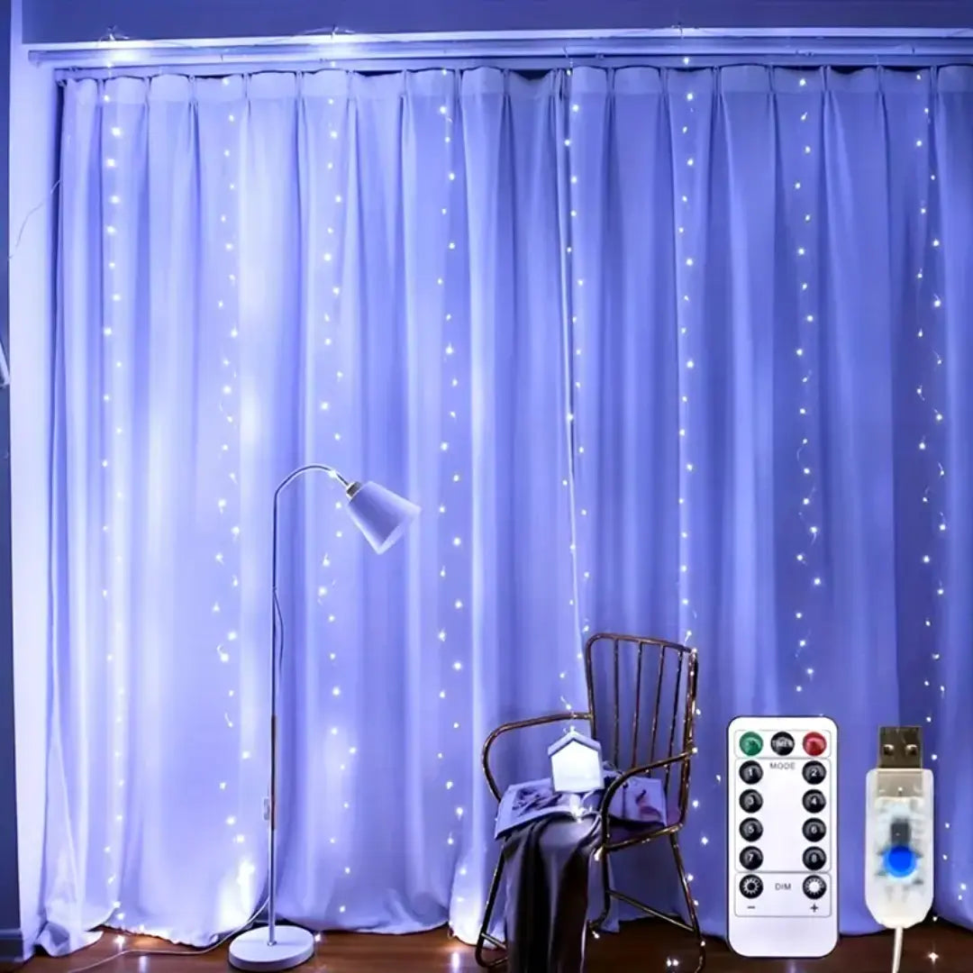 Veyra USB Curtain Light String - Remote Controlled Indoor String Lights