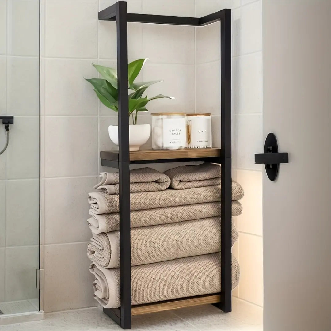 Modern Bathroom Storage Rack with 2 Layer Design