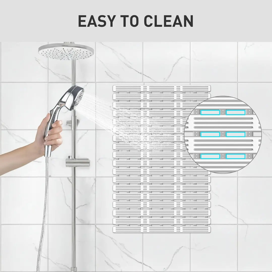 Non Slip Shower Mat - Anti Mould TPE Bath Mat with Suction Cups