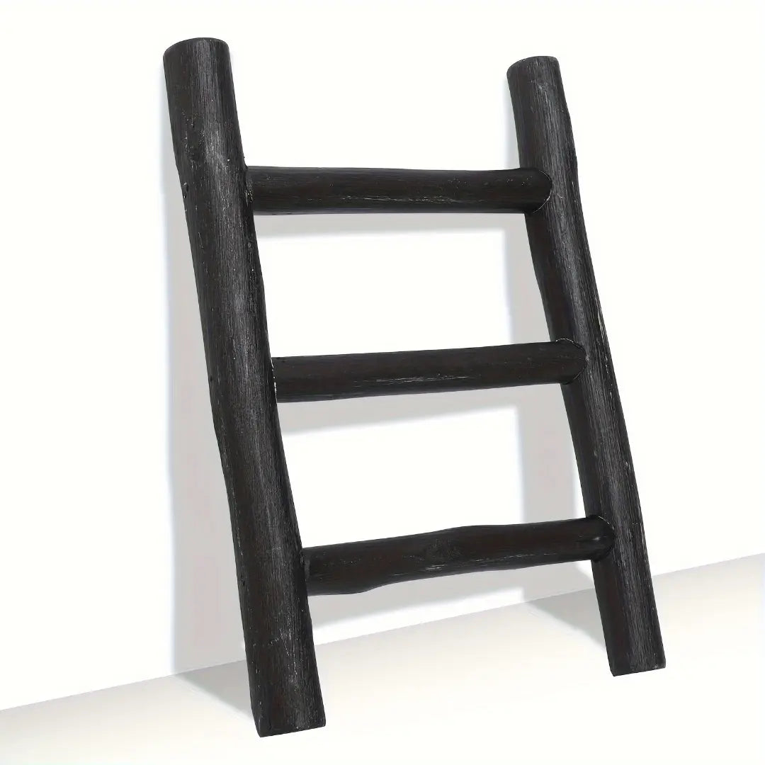 Rustic Wooden Ladder - Mini Display Rack for Towels and Farmhouse Decor