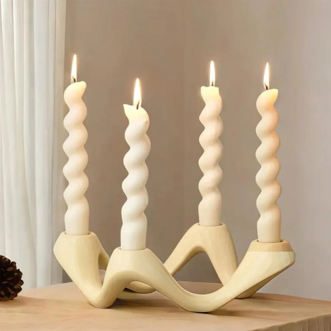 Ceramic Wave Shaped Candle Holder