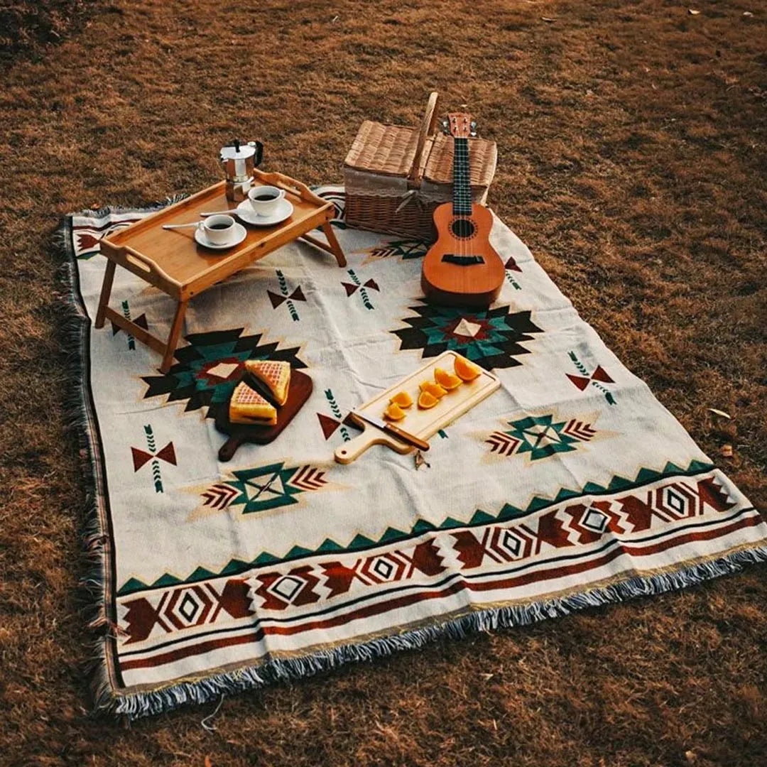 Bohemian Style Decorative Blanket for Outdoor Camping, Travel & Home Decor