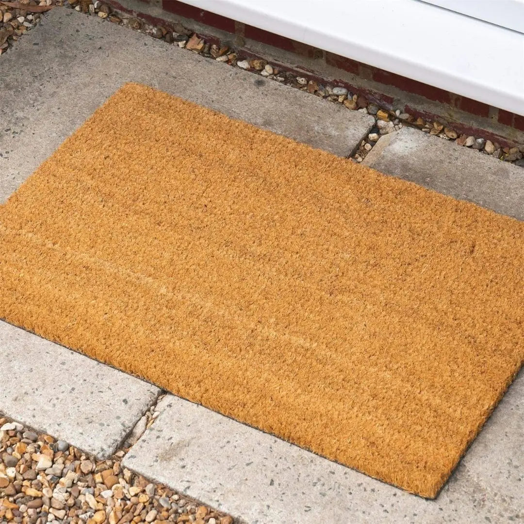 Heritage Coir Door Mat - Classic Non-Slip Entrance Mat with Rustic Boot-Scraper Bristle