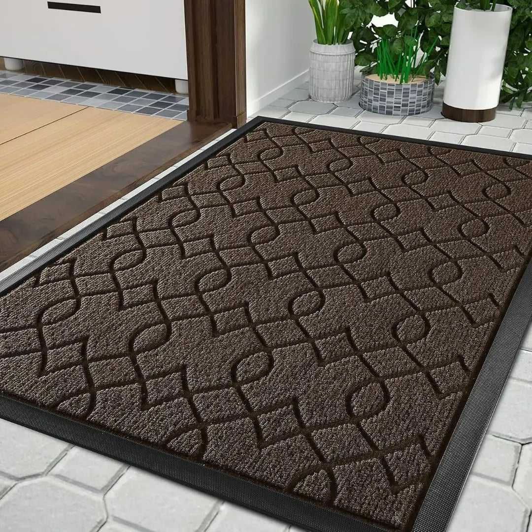 Bravix Outdoor Door Mat - Heavy Duty Water Absorbent Mud Resistant Non-Slip Entry Mat